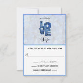 Carte RSVP Periwinkle Blue Hydrangea Floral Wedal (Devant)