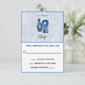 Carte RSVP Periwinkle Blue Hydrangea Floral Wedal (Debout devant)