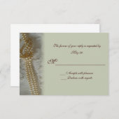 Carte RSVP Perles et dentelle (Devant / Derrière)