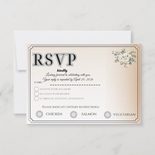 Carte RSVP personnalisable | Suivi de la présence  (Devant)
