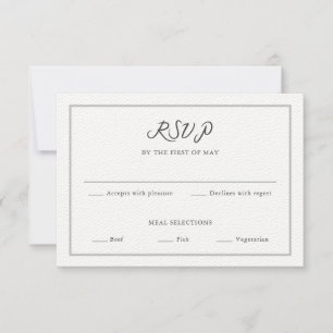 Carte RSVP personnalisée de devis de script classi