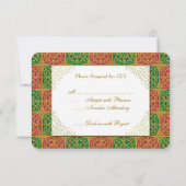 Carte RSVP personnalisée Fleur de Lis Rouge Vert (Dos)