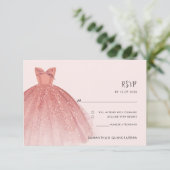 Carte RSVP personnalisée moderne 15e anniversaire (Debout devant)