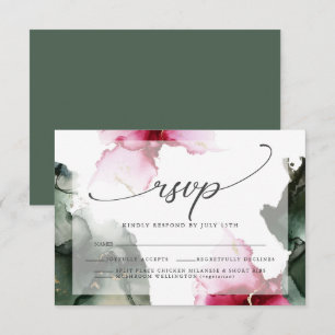 Carte RSVP personnalisée pour couleur verte de la