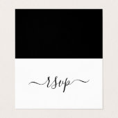 Carte RSVP photo en noir et blanc moderne (Extérieur déplié)