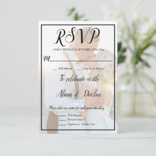 Carte Rsvp Photo Moderne Et Élégante Faux Vellum O