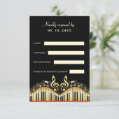 Carte RSVP Piano Abstraite (Debout devant)