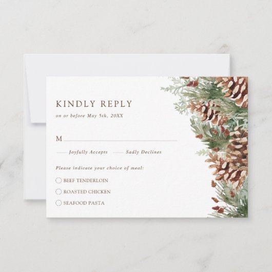 Carte RSVP Pine Winter (Devant)