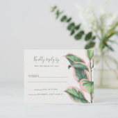 Carte RSVP Pink and Green Tropical Foliing (Debout devant)