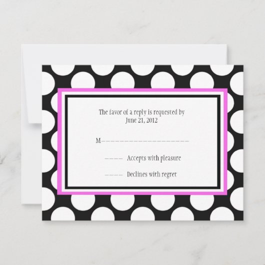 Carte RSVP Pink Polka Dot Wedding (Devant)