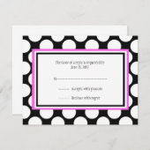 Carte RSVP Pink Polka Dot Wedding (Devant / Derrière)