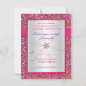 Carte RSVP Pink, Silver Parties scintillant (Dos)