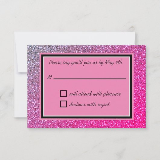 Carte RSVP Pink Sparkings (Devant)