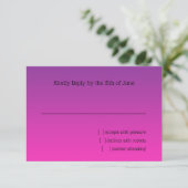 Carte RSVP Pink to Purple Ombre avec étoile (Debout devant)