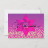 Carte RSVP Pink to Purple Ombre avec étoile (Dos)