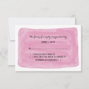 Carte RSVP Pink Watercolor