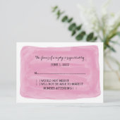 Carte RSVP Pink Watercolor (Debout devant)