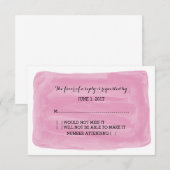 Carte RSVP Pink Watercolor (Devant / Derrière)