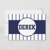 Carte RSVP Pinstripes Baseball (Dos)