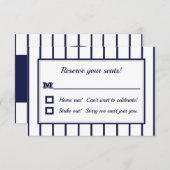Carte RSVP Pinstripes Baseball (Devant / Derrière)