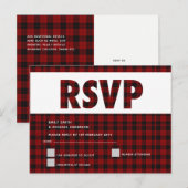 Carte RSVP Plaid de Buffalo Moderne POUR TOUT ÉVÉN (Devant / Derrière)