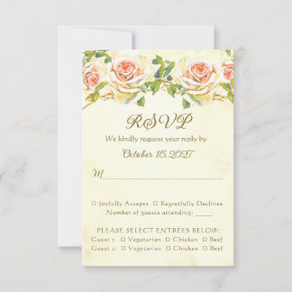 Carte RSVP Plat Rose antique 3,5 x 5