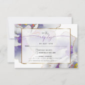 Carte RSVP Plum Purple Imaginaire Peony (Devant)