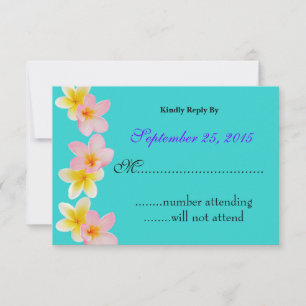 Carte RSVP Plumeria Faire-part de mariage