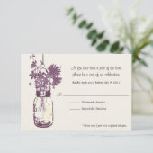Carte RSVP Pot Mason & Fleurs Sauvages (Debout devant)