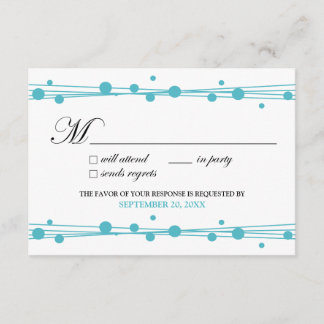 Carte RSVP Pots & Paille (blanc/aqua)