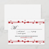 Carte RSVP Pots & Paille (blanc/rouge) (Devant / Derrière)
