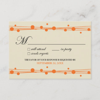 Carte RSVP Pots & Paille (ivoire/orange)