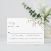 Carte RSVP pour Allergie alimentaire Mariage Flora (Debout devant)