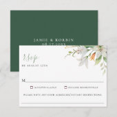 Carte RSVP pour Allergie alimentaire Mariage Flora (Devant / Derrière)