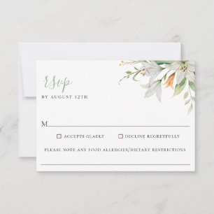 Carte RSVP pour Allergie alimentaire Mariage Flora