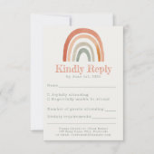 Carte RSVP pour baby shower arc-en-ciel minimal (Devant)