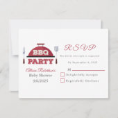 Carte RSVP pour Baby shower BBQ extérieur (Devant)