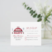 Carte RSVP pour Baby shower BBQ extérieur (Debout devant)