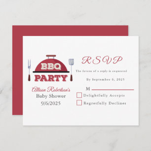 Carte RSVP pour Baby shower BBQ extérieur