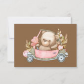 Carte RSVP pour Baby Shower Teddy Bear Baby Bear (Dos)