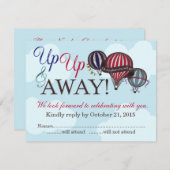 Carte RSVP pour ballon à air chaud haut et loin (Devant / Derrière)