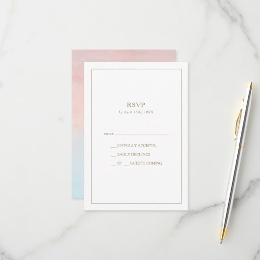 Carte RSVP pour coucher d'été (Devant/Arrière en situation)