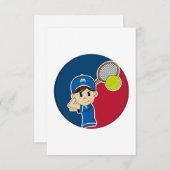 Carte RSVP pour garçon de Tennis mou (Devant / Derrière)