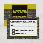 Carte RSVP pour la fête des codeurs (Devant / Derrière)