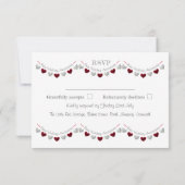 Carte RSVP pour les 40 ans de mariage rubis en for (Dos)