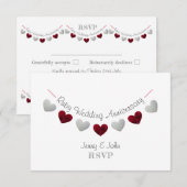 Carte RSVP pour les 40 ans de mariage rubis en for (Devant / Derrière)