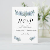Carte RSVP pour mariage à l'aquarelle et aux fleur (Debout devant)