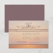 carte RSVP pour mariage au coucher du soleil (Devant / Derrière)