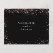 Carte RSVP pour mariage budget or rose noir (Dos)