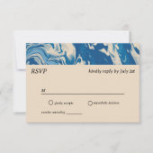 Carte RSVP pour mariage côtier moderne en marbre b (Devant)
